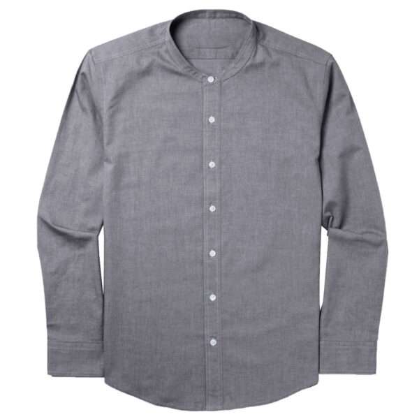 1Pcs round neck premium Mens Shirt (Ash) - Image 3