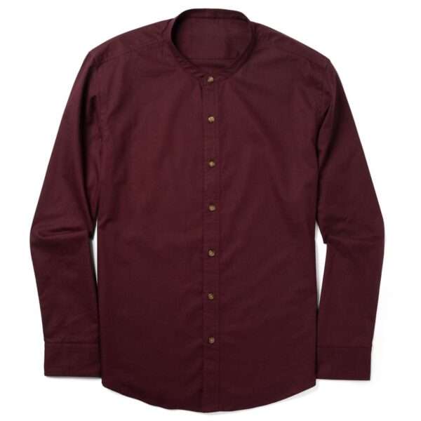 1Pcs round neck premium Mens Shirt (Maroon) - Image 3