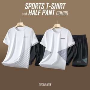 2 pc Combo T-shirt with Shorts Full track Suit(White-1 and White-2)