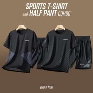 2 pc Combo T-shirt with Shorts Full track Suit(Black-1 And Black-2)