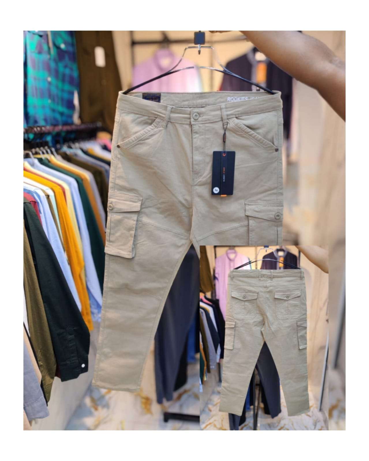 MEN’S 6 POCKET WOVEN MOBILE PANT (KHAKI)
