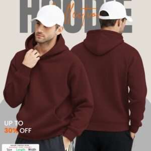 Mens Drop Shoulder Hoodie (Maroon)