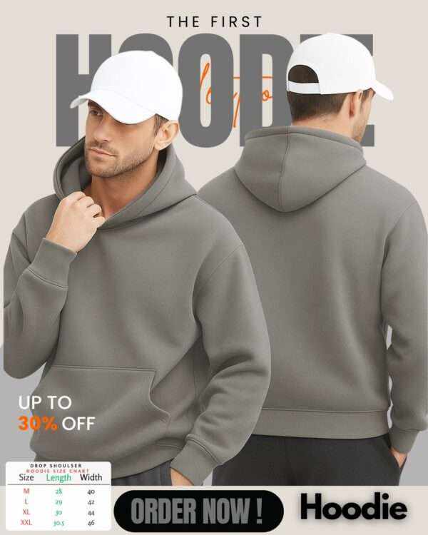 Mens Drop Shoulder Hoodie