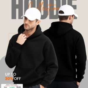 Mens Drop Shoulder Hoodie ( Black)